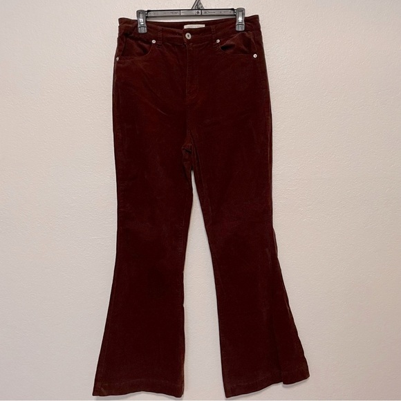 Chelsea & Violet Pants - Chelsea & Violet woman’s corduroy flared pant size 30 brown casual comfort boho